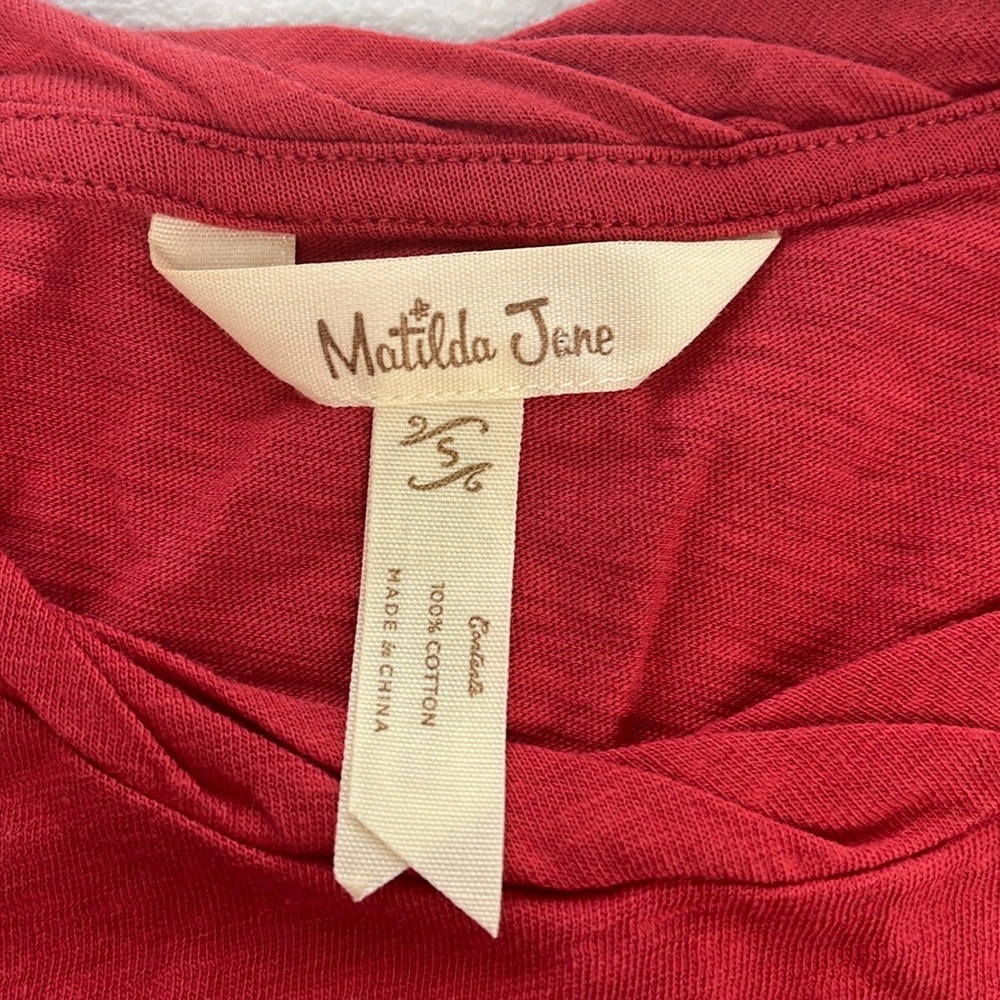 Matilda Jane Coral Red Ruffle Peplum Tunic - Picture 12 of 12